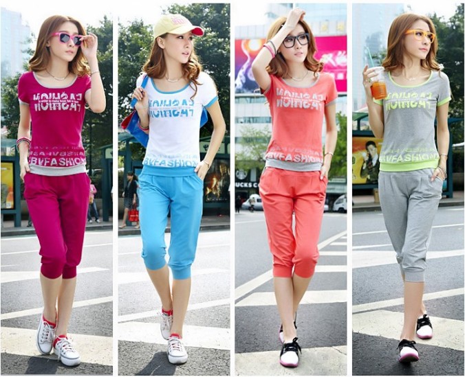 Free-shipping-2013-women-s-set-short-sleeve-t-shirt-female-casual-sportswear-set-Women-summer